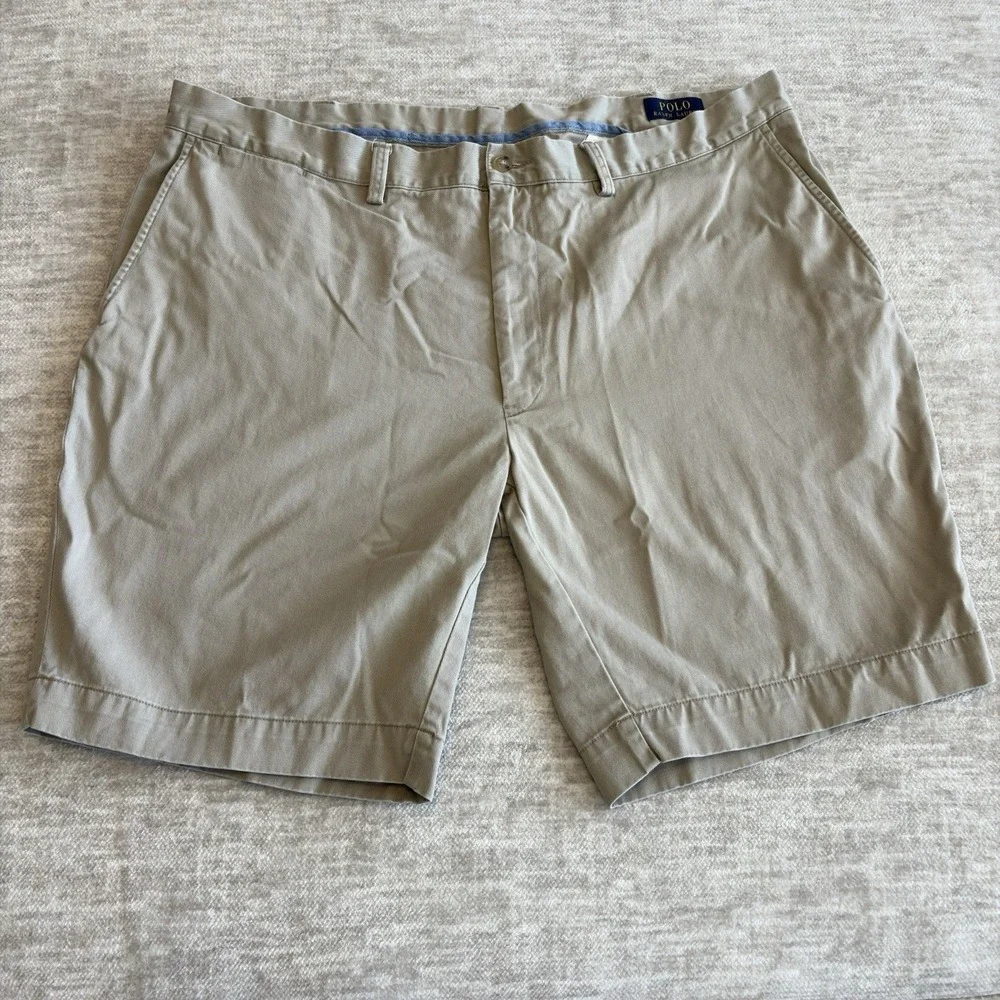 Polo Ralph Lauren Shorts‎ Mens Size 40 Beige Chino Classic Casual Preppy